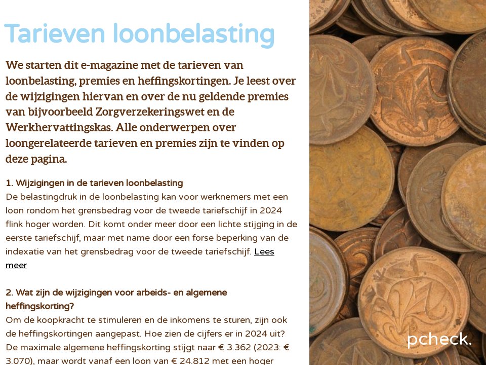 Pagina 2 | Tarieven loonbelasting - Special Lonen 2024